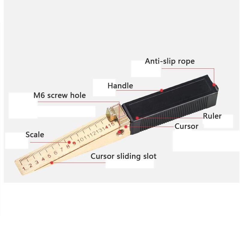 Wedge Cursor Feeler Gauge 1-15mm Feeler Gauge Gap Gauge Measuring Tool Thickness Gauge For Vernier Feeler Inspection Tool