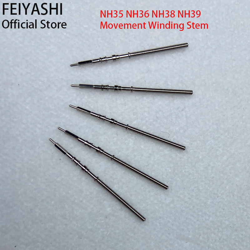 Kit couronne en acier inoxydable, NH35, NH36, NH38, NH39, tige d'enroulement de mouvement