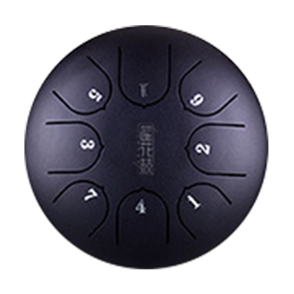 6 Inch 8 Notes Music Education Mini Instrument G Tune Tank Steel Tongue Drum Party With Mallets Hand Pan C Key: Black
