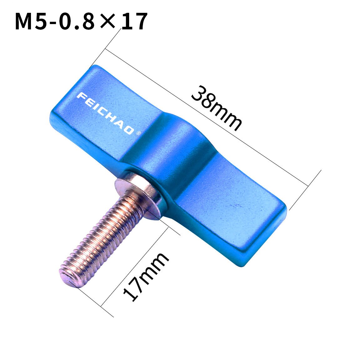 Tornillo de acero inoxidable 1/4 para cámara SLR mango ajustable, M4, M5, 304, adaptador de bloqueo de abrazadera deslizante, llave en forma de T para Gopro: M5x17 Blue