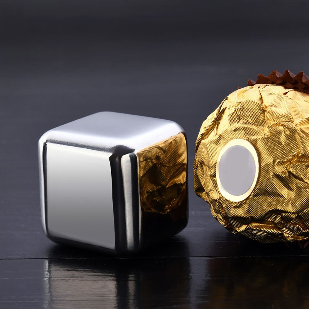 Cubitos de hielo de acero inoxidable cubo de hielo reutilizable para enfriar bebidas de vino juego de piedra de whisky