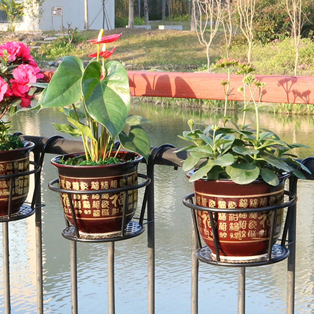 Wand Hängen Blume Vase Topf Balkon Rack Metall Pflanze Blume Stehen Punch-freies Wand Dekoration Rack-Home Dekoration Werkzeug