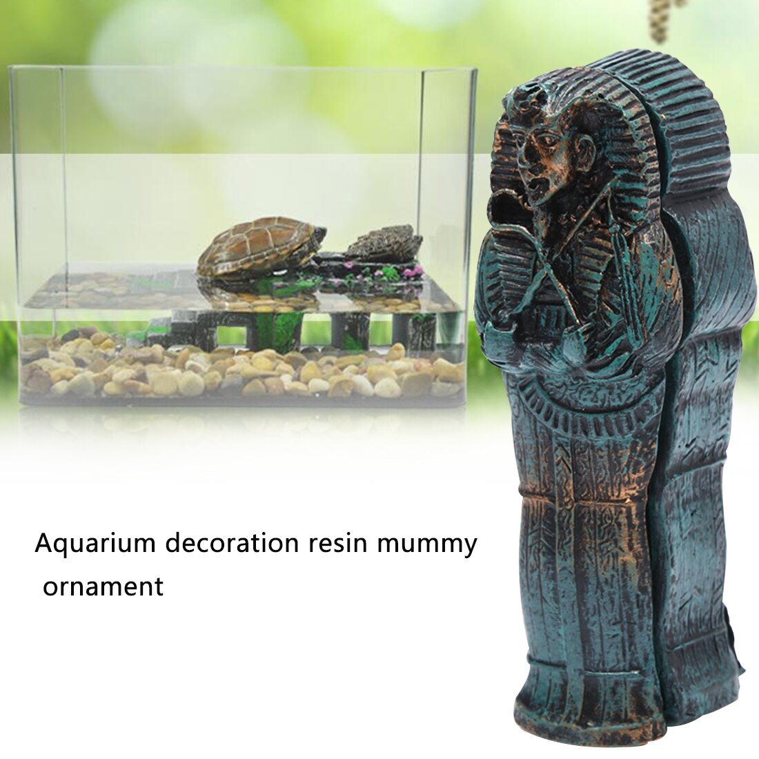 Aquarium decoratie landschap schedel skelet mummie egypte spel knutselen oud hars handgemaakte accessoires aquarium voor reptielen
