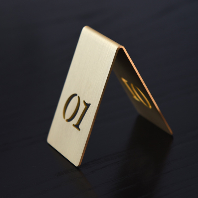 2022 Copper Brass Table Numbers Restaurant Bar Table Decor Party Baby Shower Wedding Table Number Seat Card Direction Sign Metal: number 1