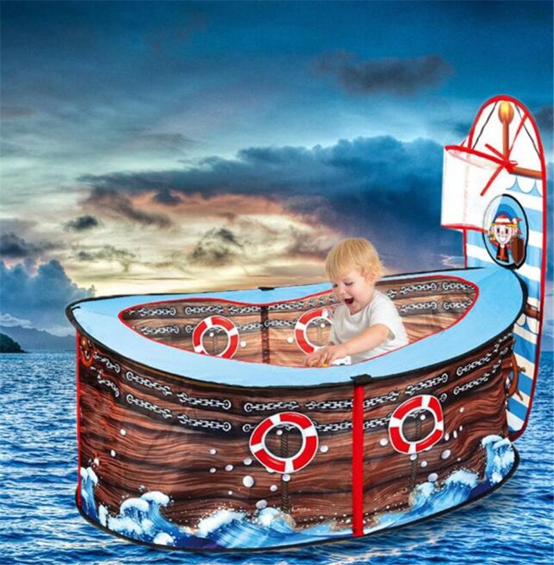 Children Game Tent Outdoor Indoor Pirate Ship Ball Pool Play Tent Kids Safe Foldable Playpens Game Pool Of Balls For Kids