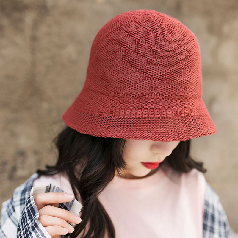 Chapeau bob en tricot solide maxsiti u, chapeaux d'été pour femmes, chapeau de pêcheur décontracté