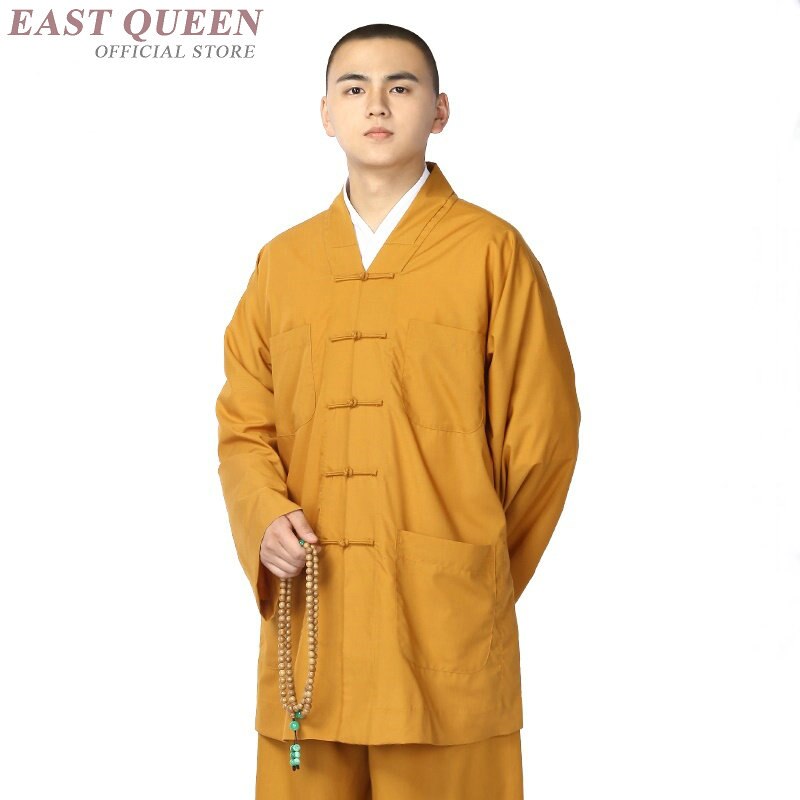 Boeddhistische monnik gewaden kleding kostuum shaolin monnik kleding boeddhistische monnik kleding uniform meditatie kleding KK2221 Y