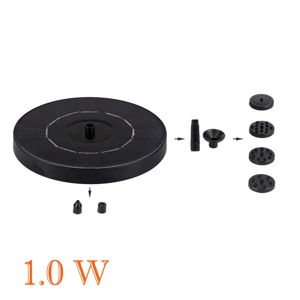 Solar Powered Water Fountain Pond Pool Patio Decorative Water Sprinkler with 4 Nozzles: 1W