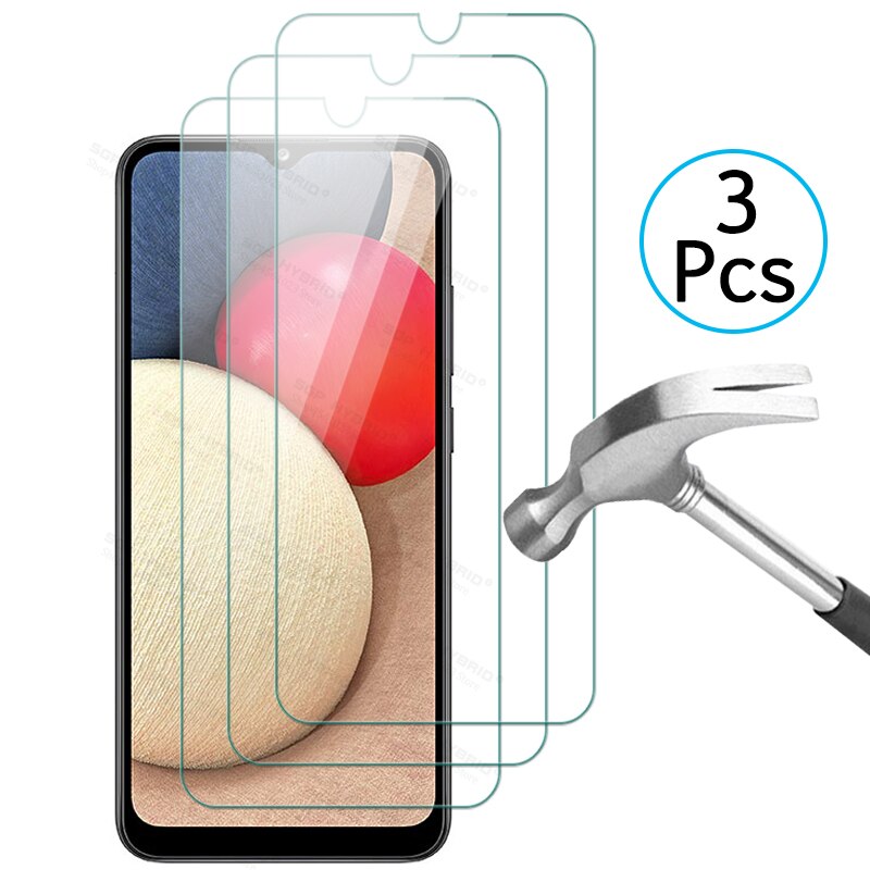 Protector de pantalla con 3 hojas para Samsung A02s, cristal templado claro para Galaxy A02s, SM-A025F, transparente, limpia, HD, Sklo, 6,5 pulgadas