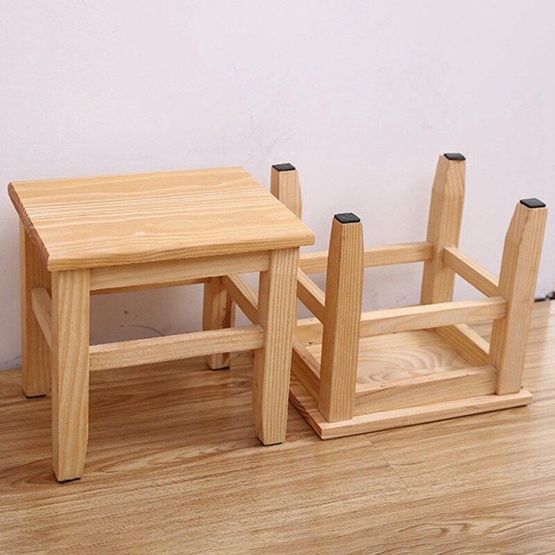 Multi-Function Solid Wood Shoe Bench Stool Children'S Adult Stool Living Room Home Small Bench Sofa Tea Table Chair On-Slip Ba