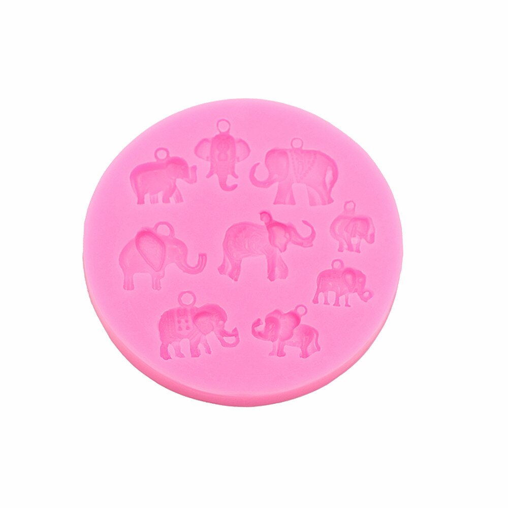 Prylar elefant silikonform tårta godis lera djur matlagning smycken gård choklad kakor bakning fuktgivande mögel