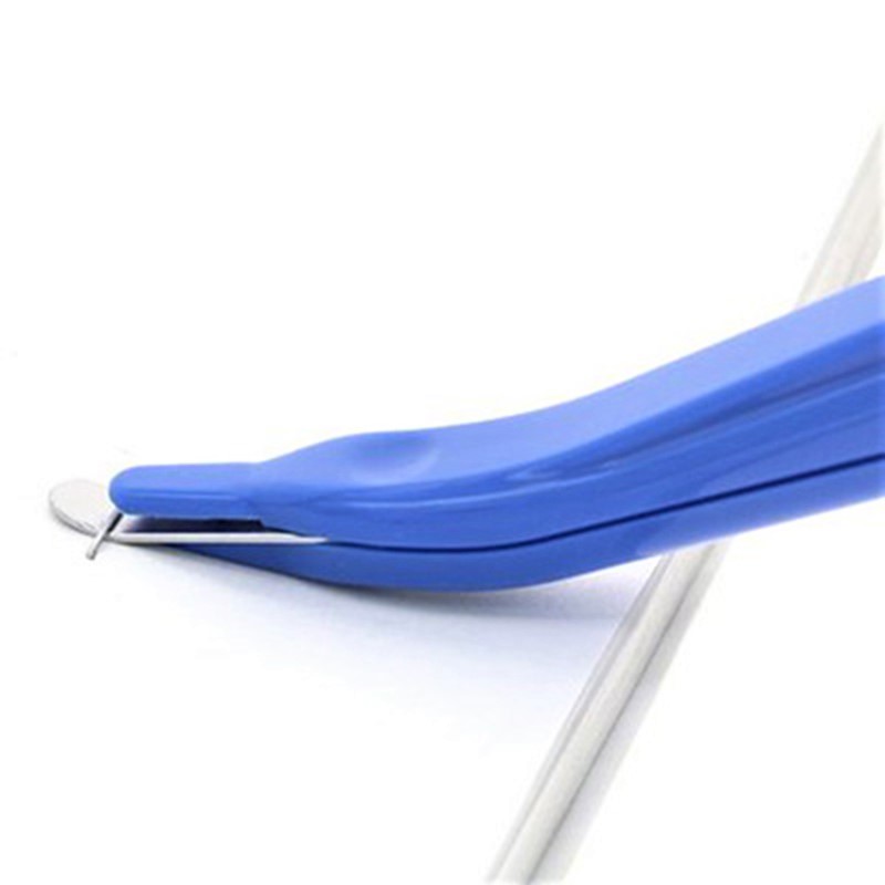 1 Uds Extractor de grapas de oficina portátil azul fácil de tirar de la pluma de Metal cabeza clavadora reducir la Oficina Escuela Hogar herramienta de fijación