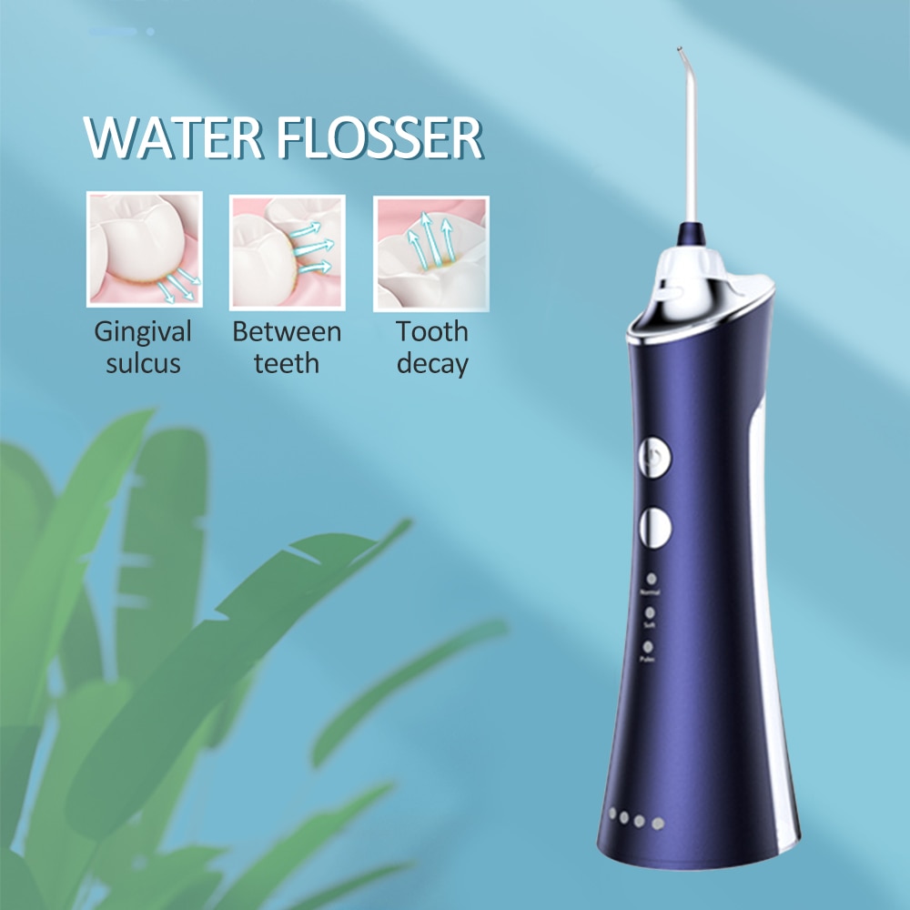 Oral irrigator usb vandflosser genopladelig bærbar dental vandstrålefloss 3 tilstande vandtæt tænderensere skylle tænder