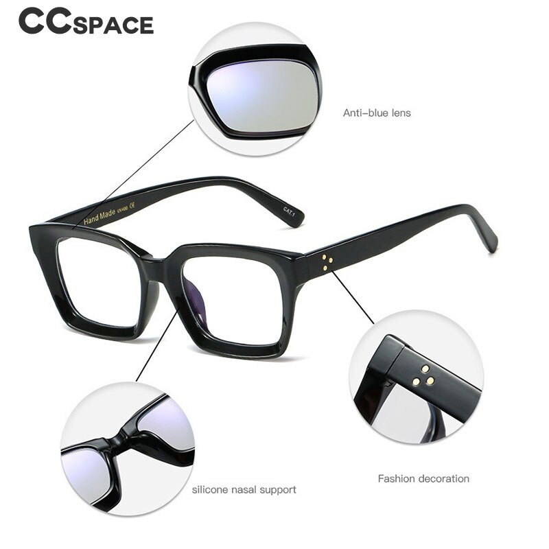 Montura de gafas cuadradas Retro Para hombre y mujer, lentes ópticas de de con remache, a la , para ordenador, 45440