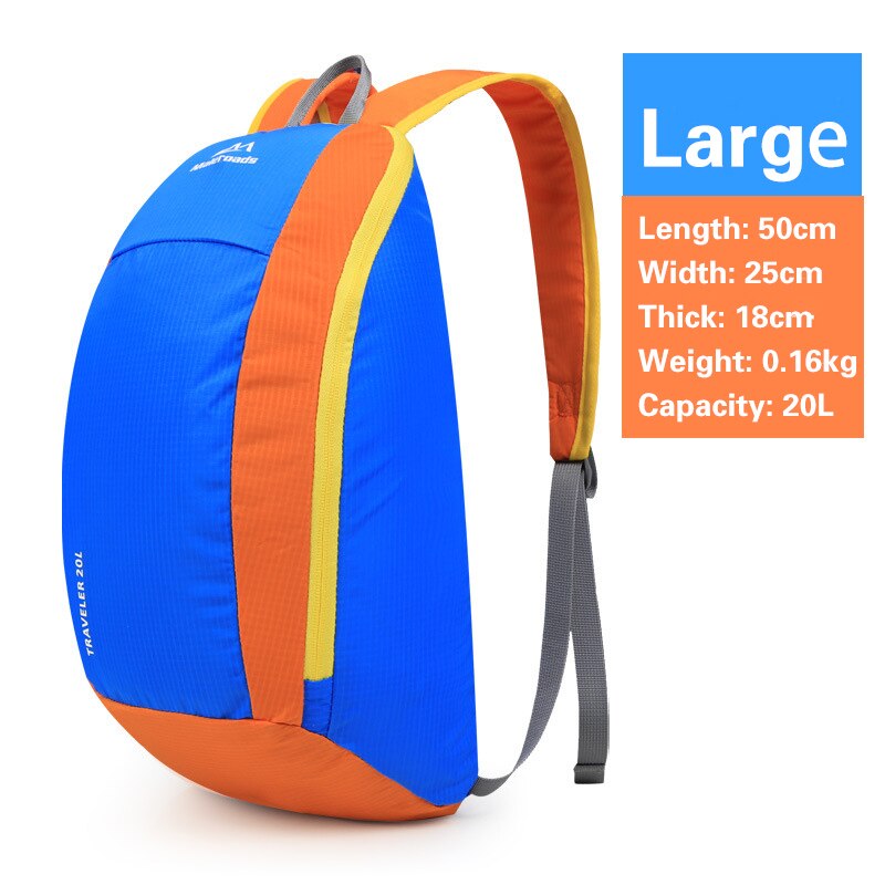 Maleroads Hiking Backpacks Travel Unisex Folding Backpack Lightweight 10L 20L Waterproof Outdoor Travel Backpack Hiking Camping: Blue-20L