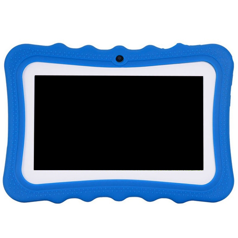 Tablet til børn , 7 tommer hd-skærm med børnesikret silikone etui (quad core 8gb wifi, bluetooth, kamera foran og bag) eu-stik: Default Title