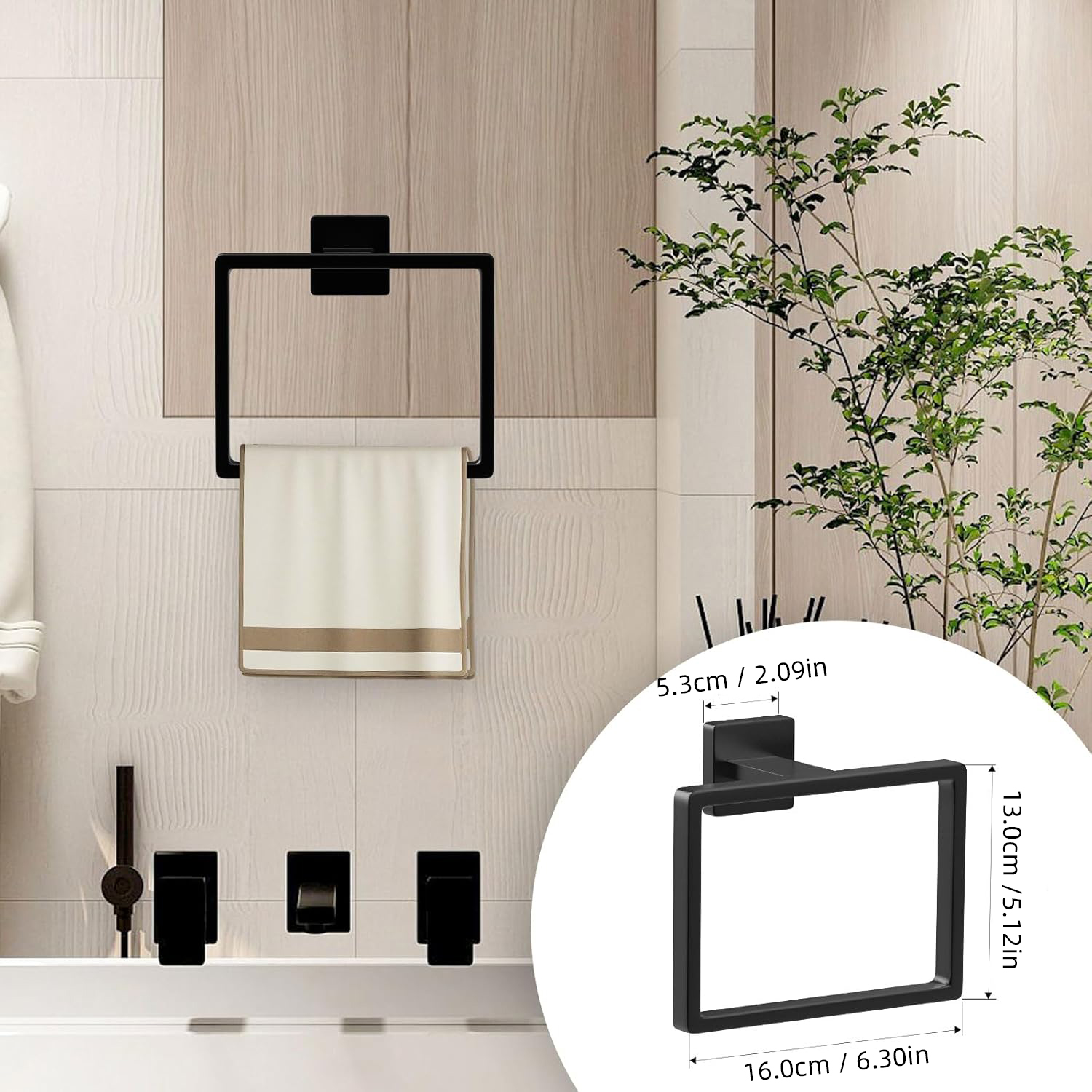 Conjunto de ferragens para banheiro Conjunto de acessórios de banheiro de aço inoxidável Montado na parede Barra de toalha Anel de toalha Suporte para rolo de papel higiênico