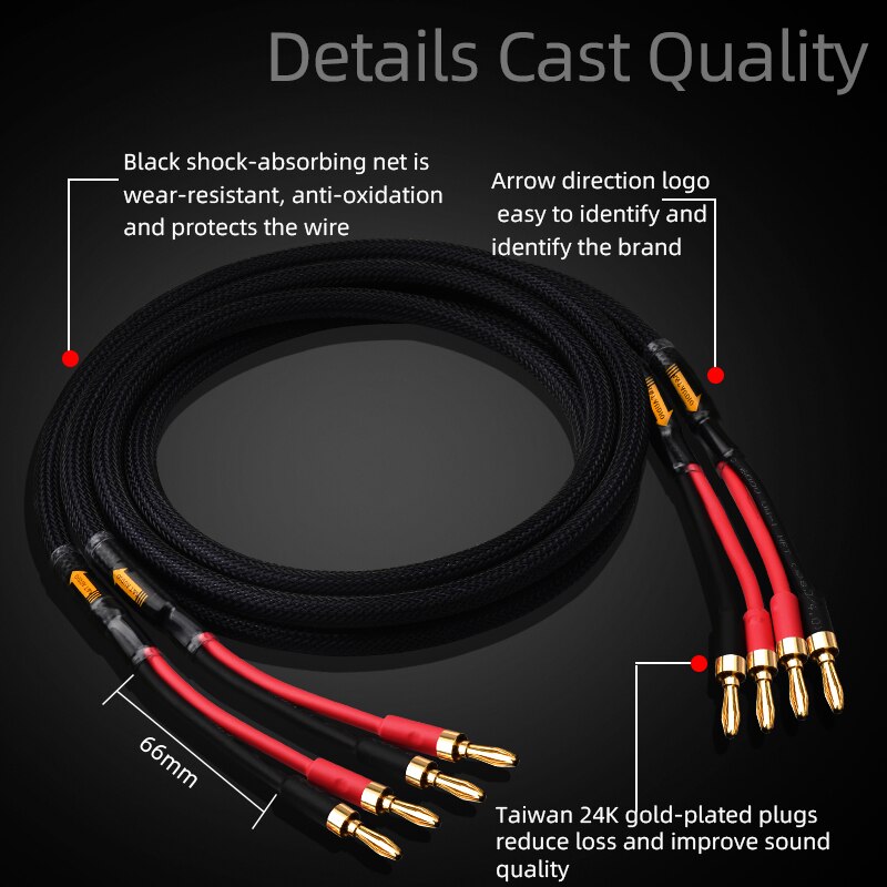 HIFI speaker cable pure copper with silver-plated nerve cable main speaker surround sound cable connection dedicated cable