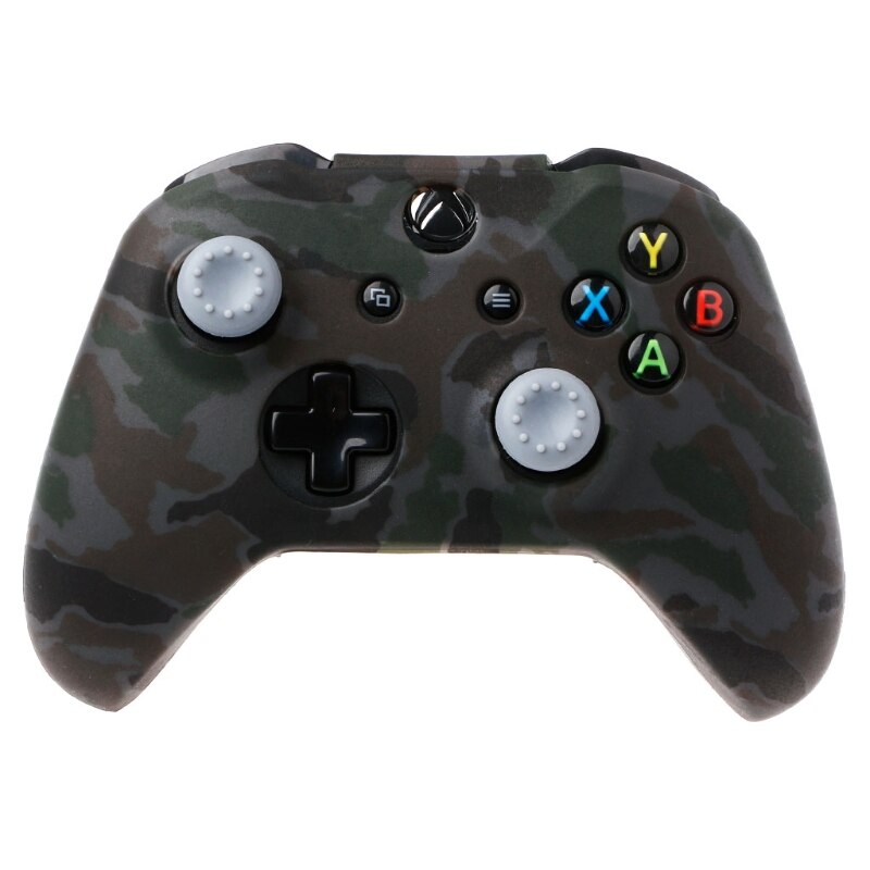 Funda de silicona de camuflaje + 2 Joystick para xbox one X S, mando P9YE: Black