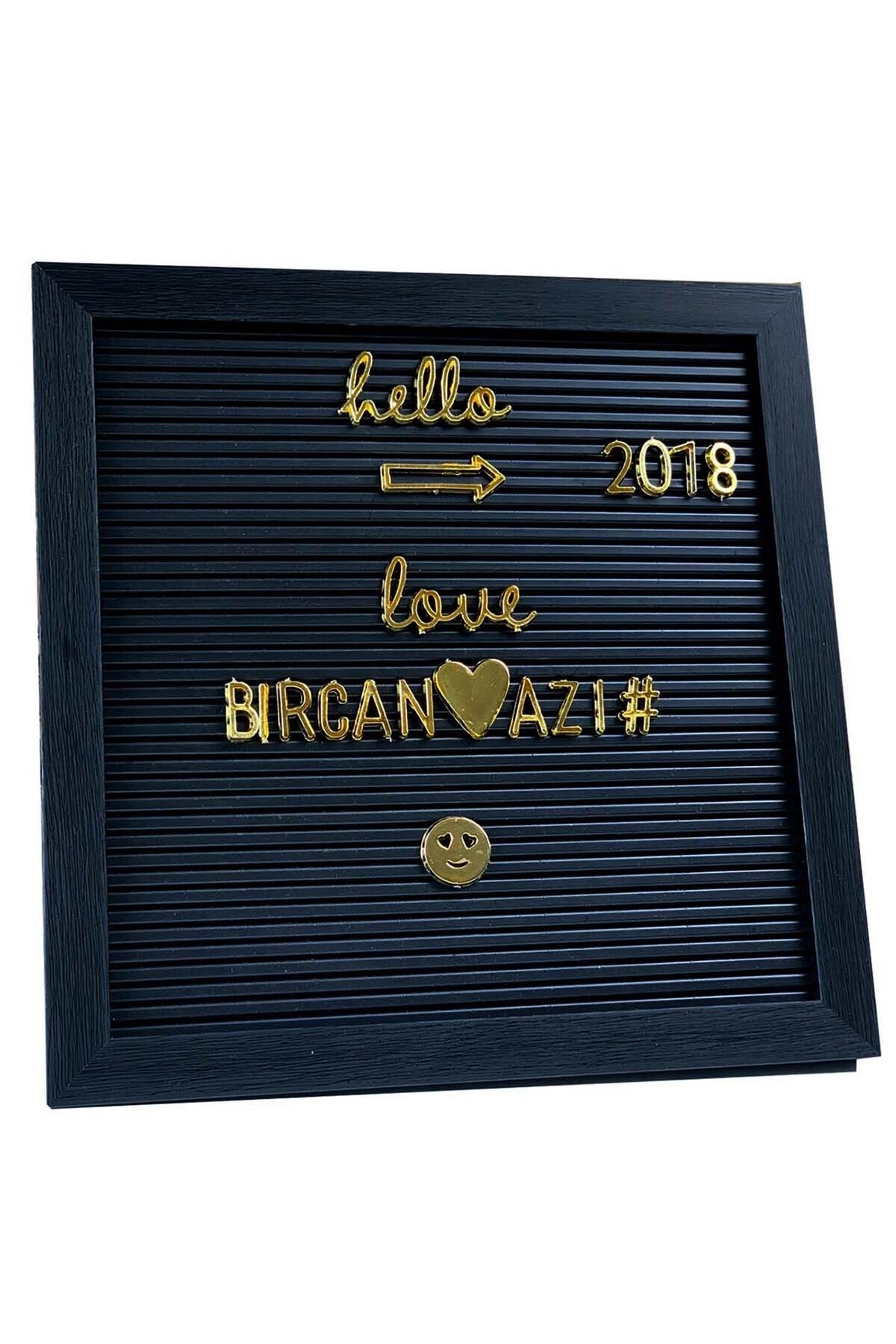 Vervangbare Schrijfbord Zwarte Kleur Message Board En 121 Gouden Brief-Karakter 26X26 Cm Decoratieve memo Board