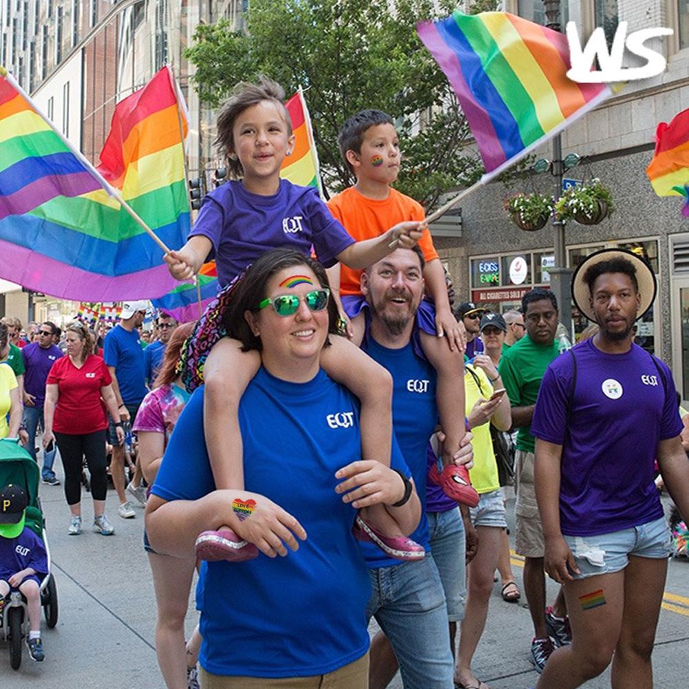 Waterproof Rainbow Flag Sticker Festival Party Favors Supplies Decorations Gay Love Rainbow Pride Flag Stickers Ribbon Parades