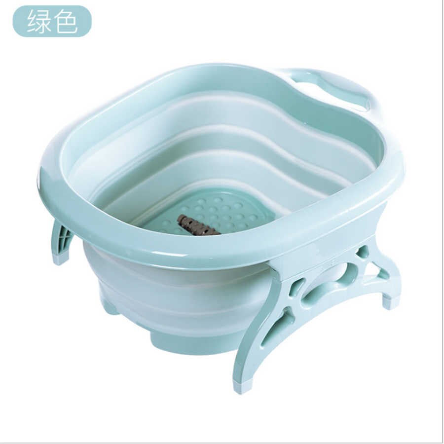Foldable Foot Bucket Tub Massage Relaxing Foot Spa Bucket Washing Clothes Basin: green