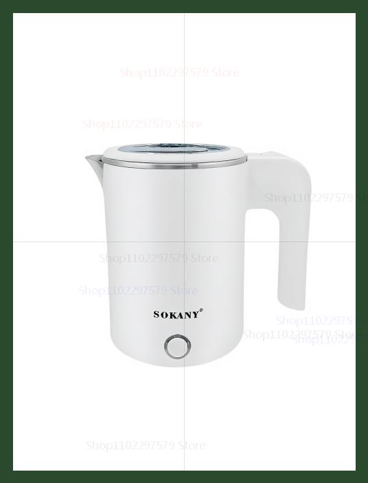 Small 500ml Electric Kettles Stainless Steel For Boiling Water Travel Mini Water Boiler Heater Double Wall Portable Teapot: WHITE