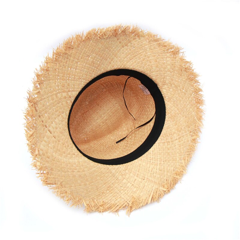 Mode Vrouwen Panama Hoeden Met Natuurlijke Shell Schelp Raffia Strand Hoed Zomer Stro Zonneklep Caps