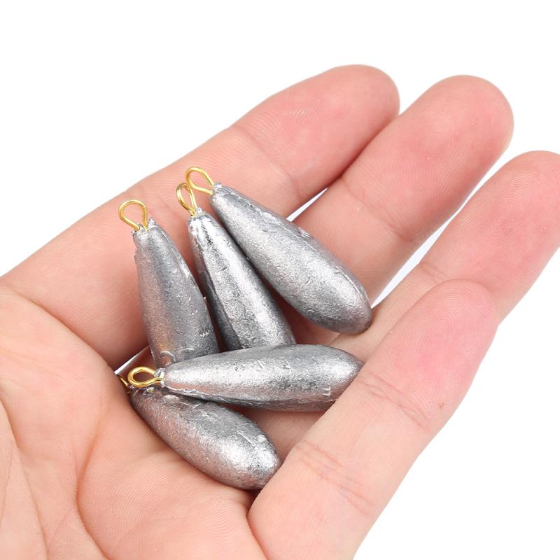 Pesas de plomo de tungsteno para pesca, aparejo carpa, aparejo, forma de gota de agua de plomo, 5 uds.
