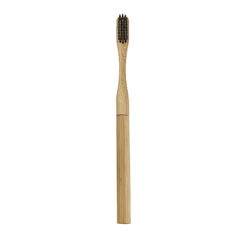Bamboo Toothbrush with Plug-in Replacement Brush Heads Change Head ToothBush Teeth Care Cleaning Brushes for Travel Living Bath: 1pcs Black