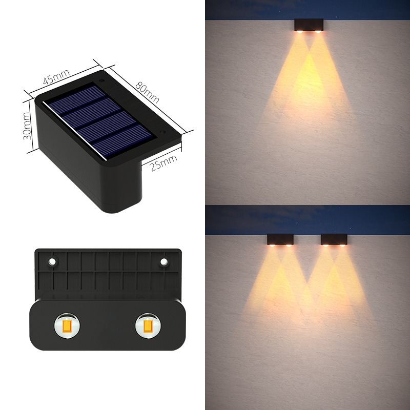 Led-tuinverlichting op zonne-energie, superhelder, waterdicht, op zonne-energie, voor balkon, trap, straatverlichting, buitenverlichting, led-verlichting op zonlicht.: Zonnig geel / 0-5w