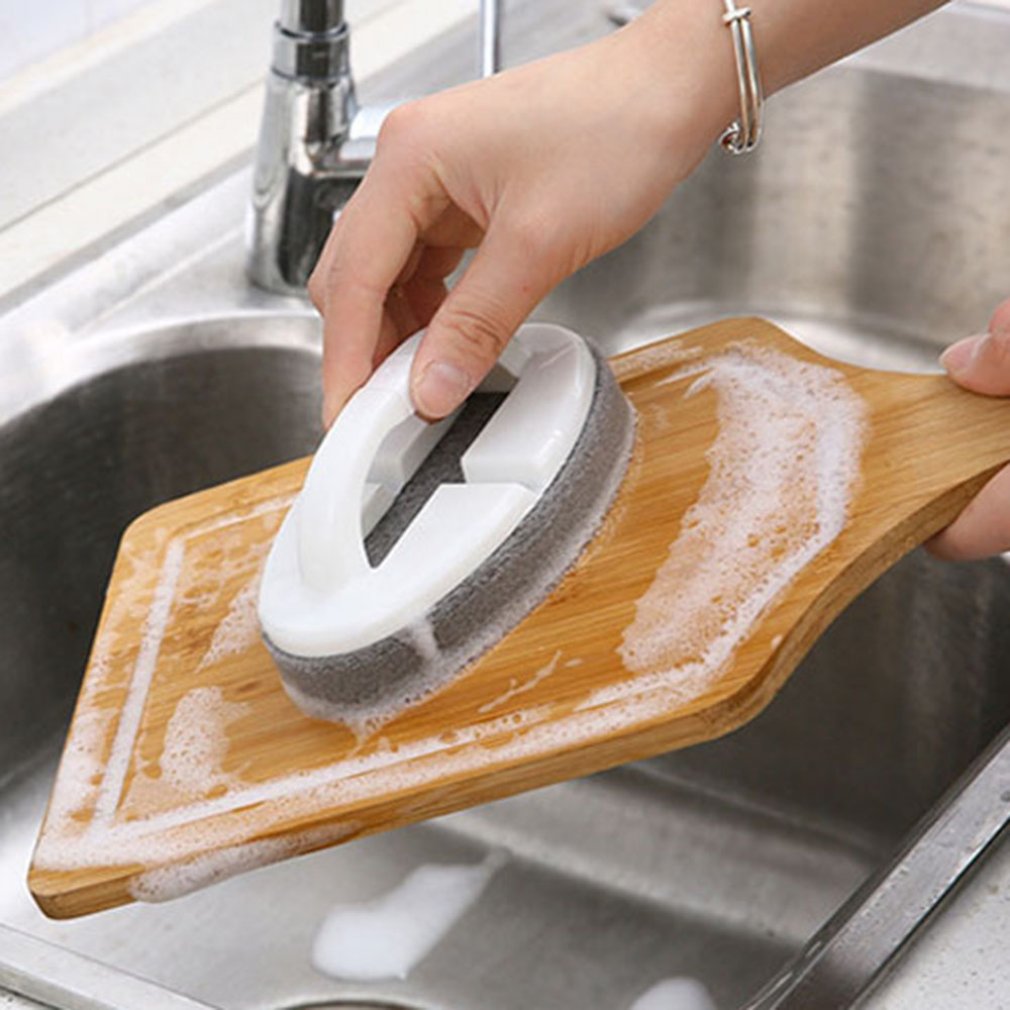 Cepillo de esponja con mango, fácil limpieza, baño, inodoro, cocina, pared de vidrio, cepillo de baño, cepillo de fondo, herramientas, 1 Juego