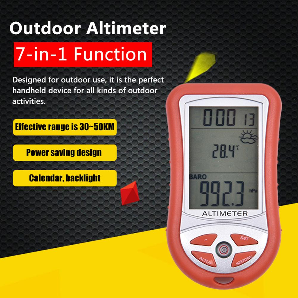 7 in 1 Electronic Handheld Altimeter Thermometer Weather Forecast Portable for Outdoor Camping Hiking Climbing Altimeter Tools