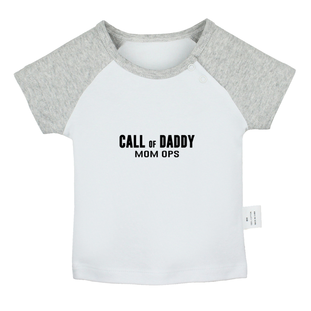 Zomer Call Papa Mama Ops Fun Art Gedrukt Baby Jongens T-shirts Leuke Baby Meisjes Korte Mouwen T-shirt pasgeboren Tops Kleding: BabyCG8168D / 12-18M