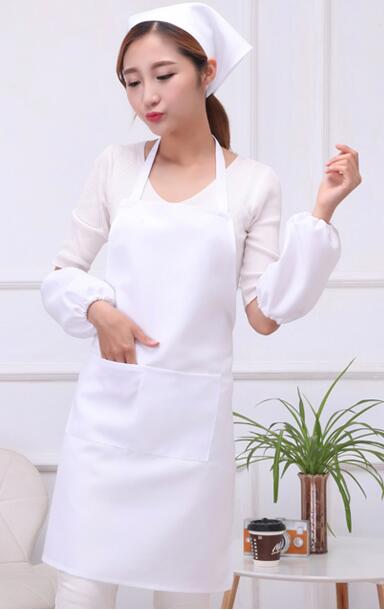 Colorful Women Chef Uniform Home Accessories Kindergarten Teacher Apron Unfiorm Cooking Game Costume Coffee Shop Work Clothes: white