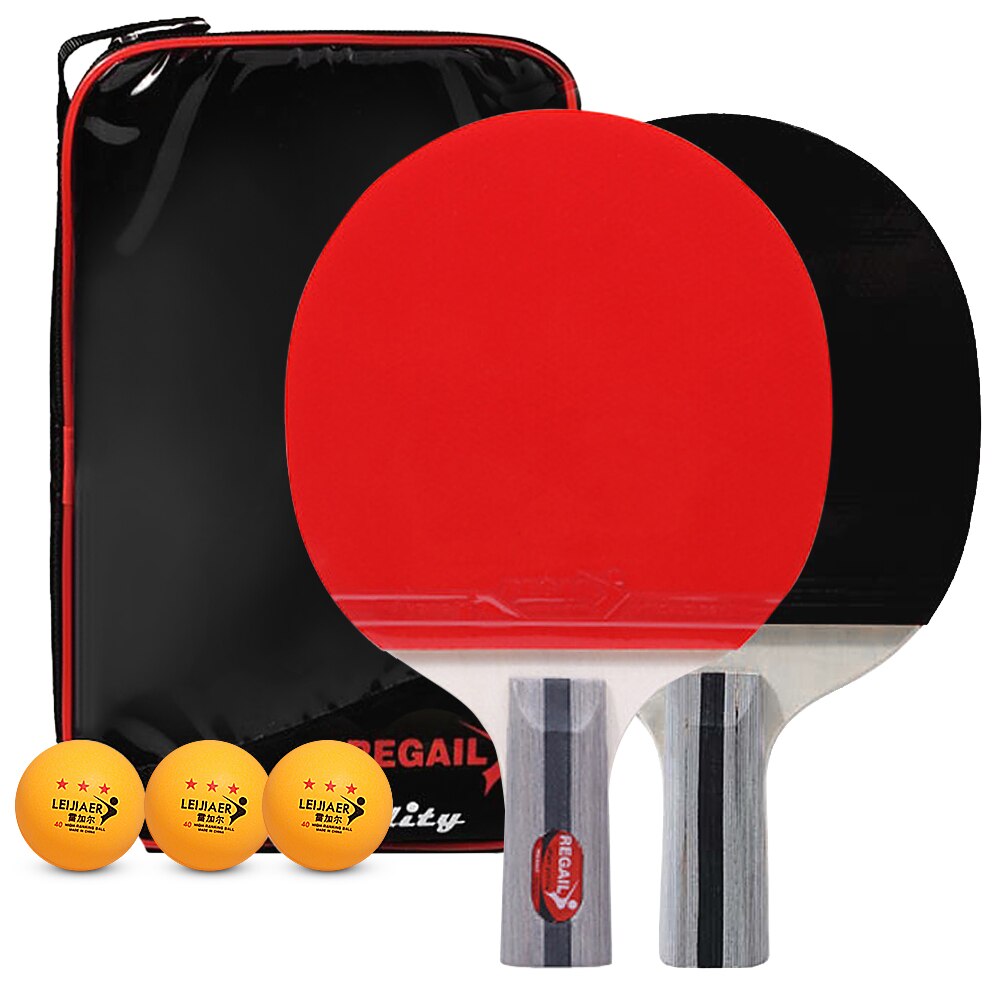 Ping Pong Paddles Table Tennis Rackets 2 Ping Pong Bats Long Short Handle Ping Pong Racket Set