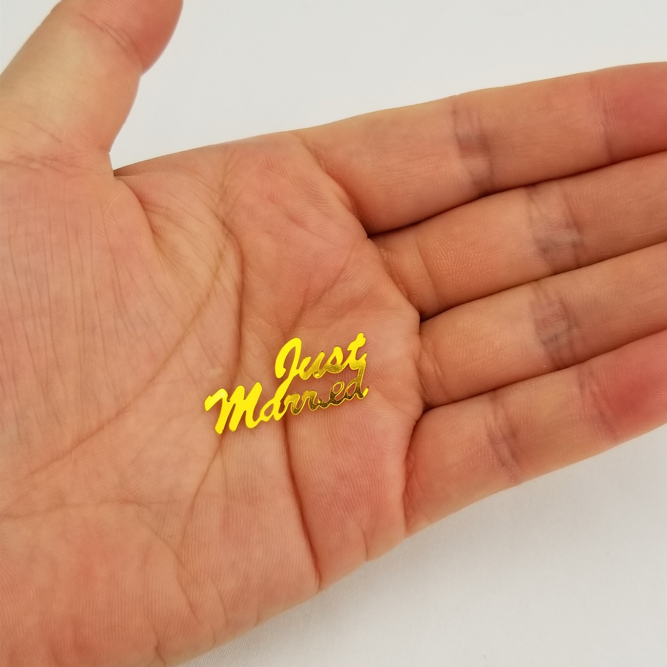 15g guld blå just gift konfetti lyckligt bröllop fest bord sprider dekorationer strö metallic utbud