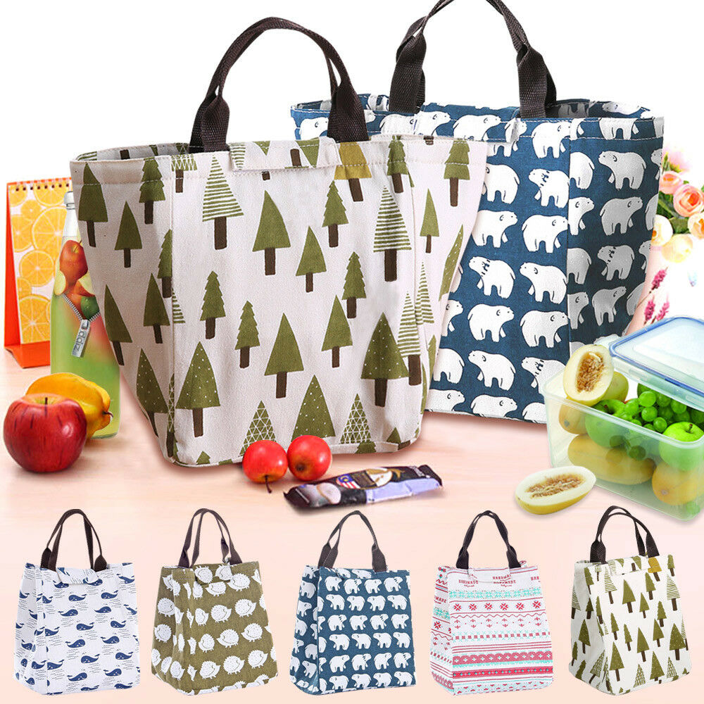 Mode Grote Lunch Box Bag Geïsoleerde Thermische Voedsel Picknick Leuke Lunch Tassen Voor Vrouwen Kids Mannen Koeltas Tote Case school Werk