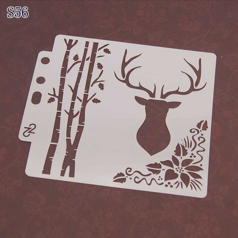 Jul snöflinga rådjur gör själv lager stenciler mall för väggmålning scrapbooking stämplingshantverk: S56