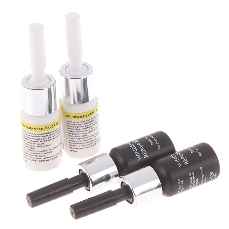 2Pcs Voorruit Reparatie Kit Auto Voorruit Reparatie Hars Kit Diy Auto Glas Crack Herstellen Tool Autoruit Curing Lijm