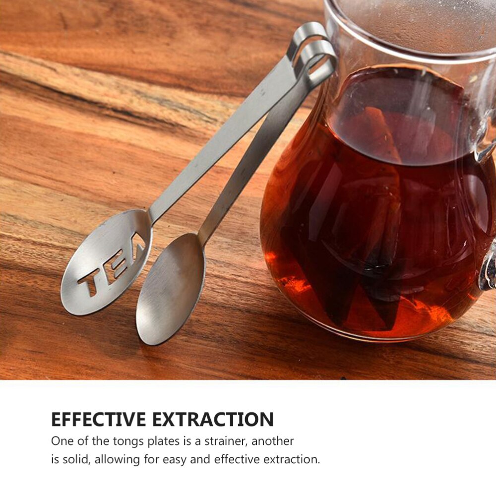 2 Pcs 1 Bag Rust-proof Tea Bag Holders Multipurpose Ice Cube Clamps (Silver)