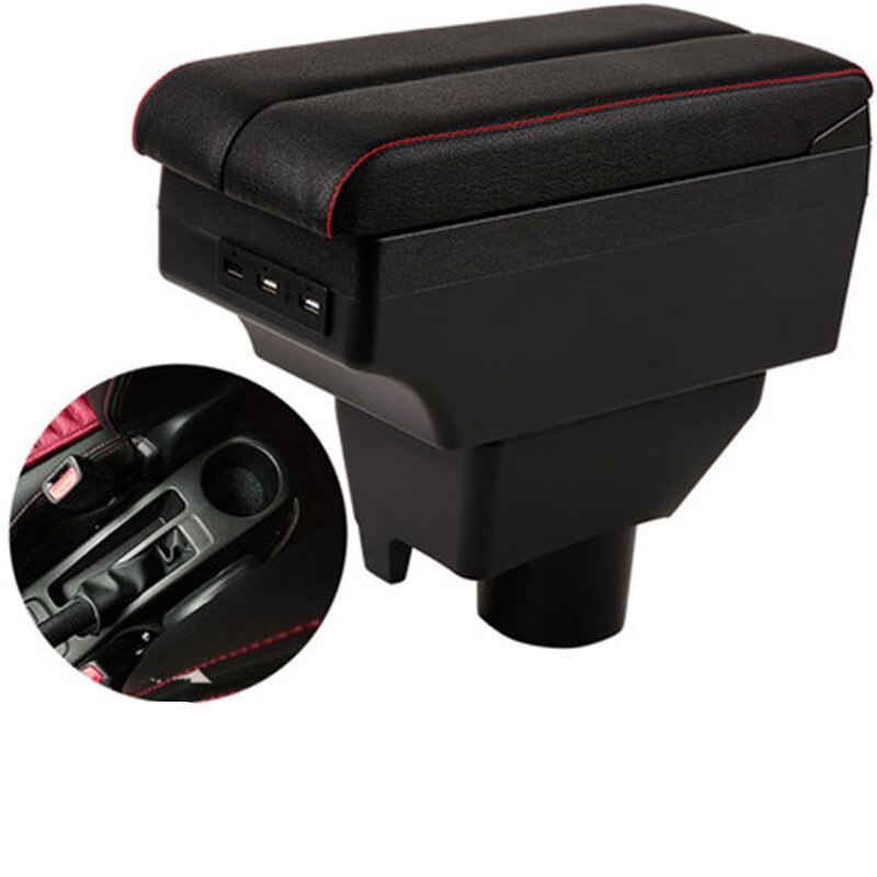 For Toyota Vios Armrest Box central Store content Storage box with USB interface