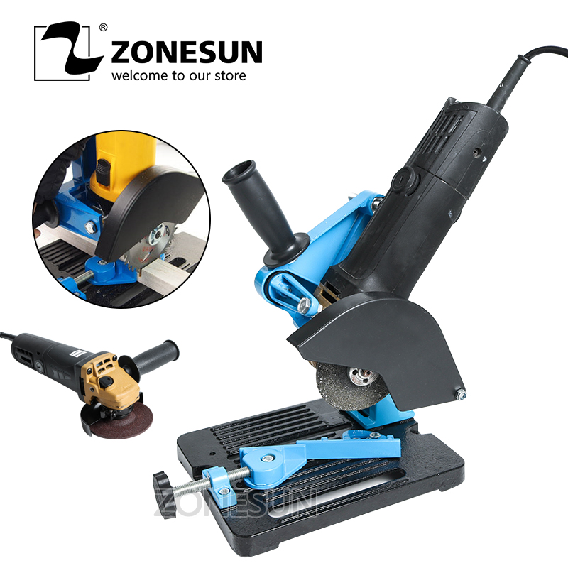 ZONESUN Angle Grinder Stand Grinder Holder Support Cast Iron Base Bracket Holder