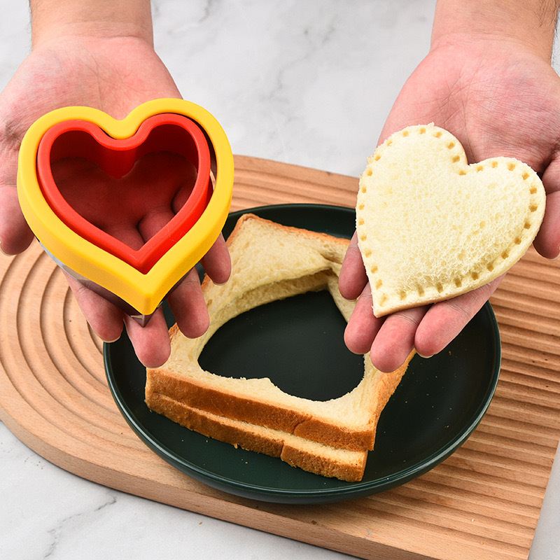 Máquina cortadora y selladora de sándwiches, cortadora de plástico para galletas, herramientas de cocina para el hogar, moldes para hornear, corte