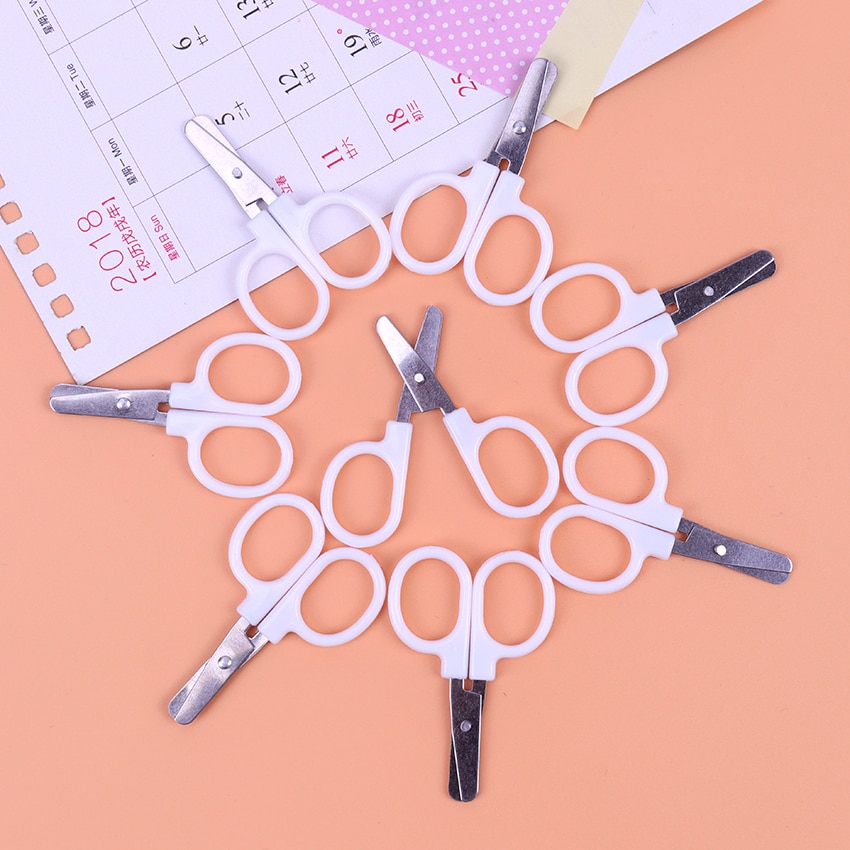 Mini Safety Round Head Plastic Scissors Student Kids Paper Office Cutting Supplies for Kindergarten School