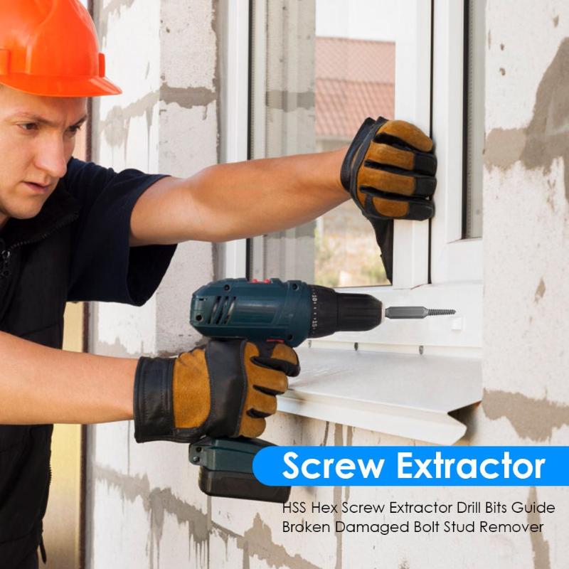 Hex Shank Screw Extractor Drill Bits Guide Broken Damaged Bolt Stud Remover