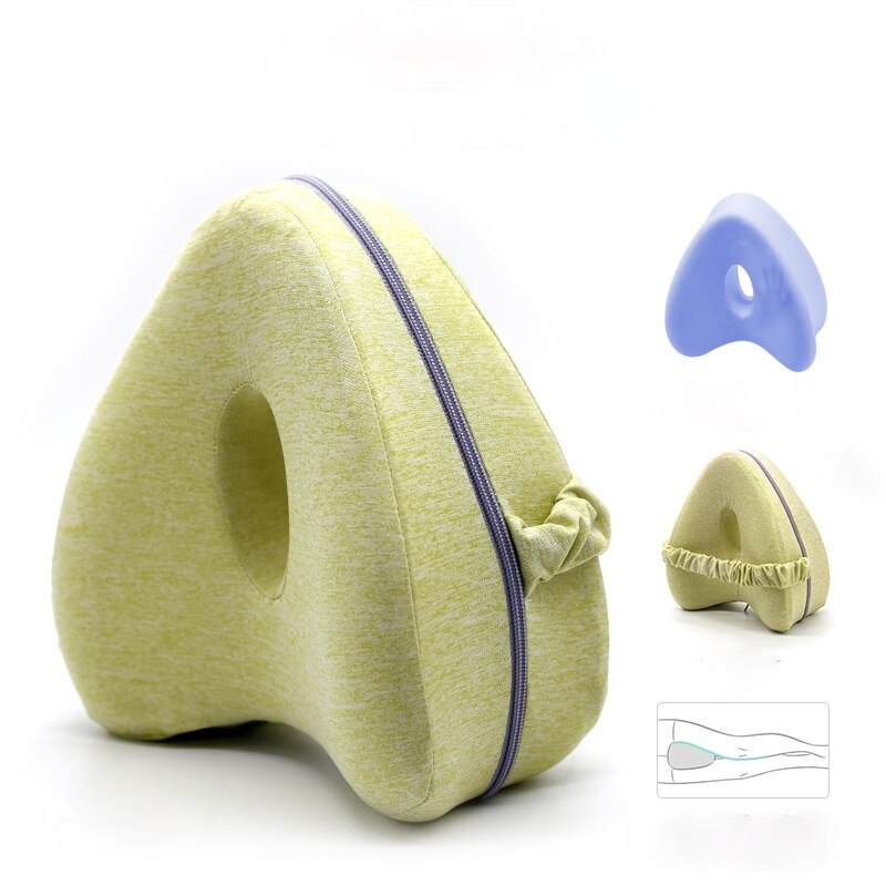 Almohada ortopédica con memoria en forma de corazón, pinza de algodón para pierna, espuma viscoelástica, alivio de cadera, cuña trasera: Tartrazine