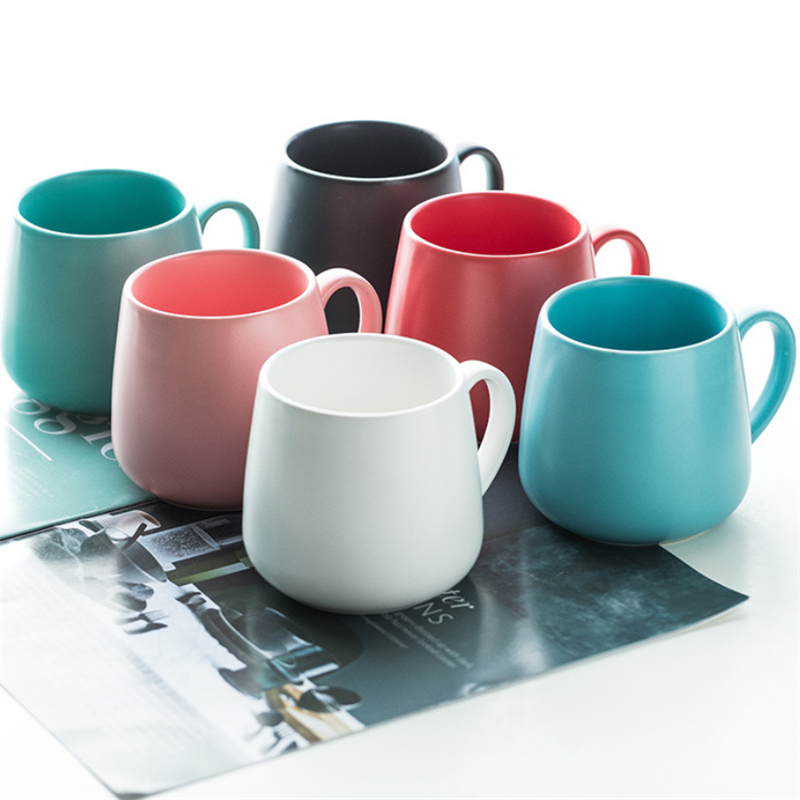Matte Drum Ceramic Cup Household Pure Color Round Milk/Coffee Cup Mug Catering Supplies Nordic Style Water Cups