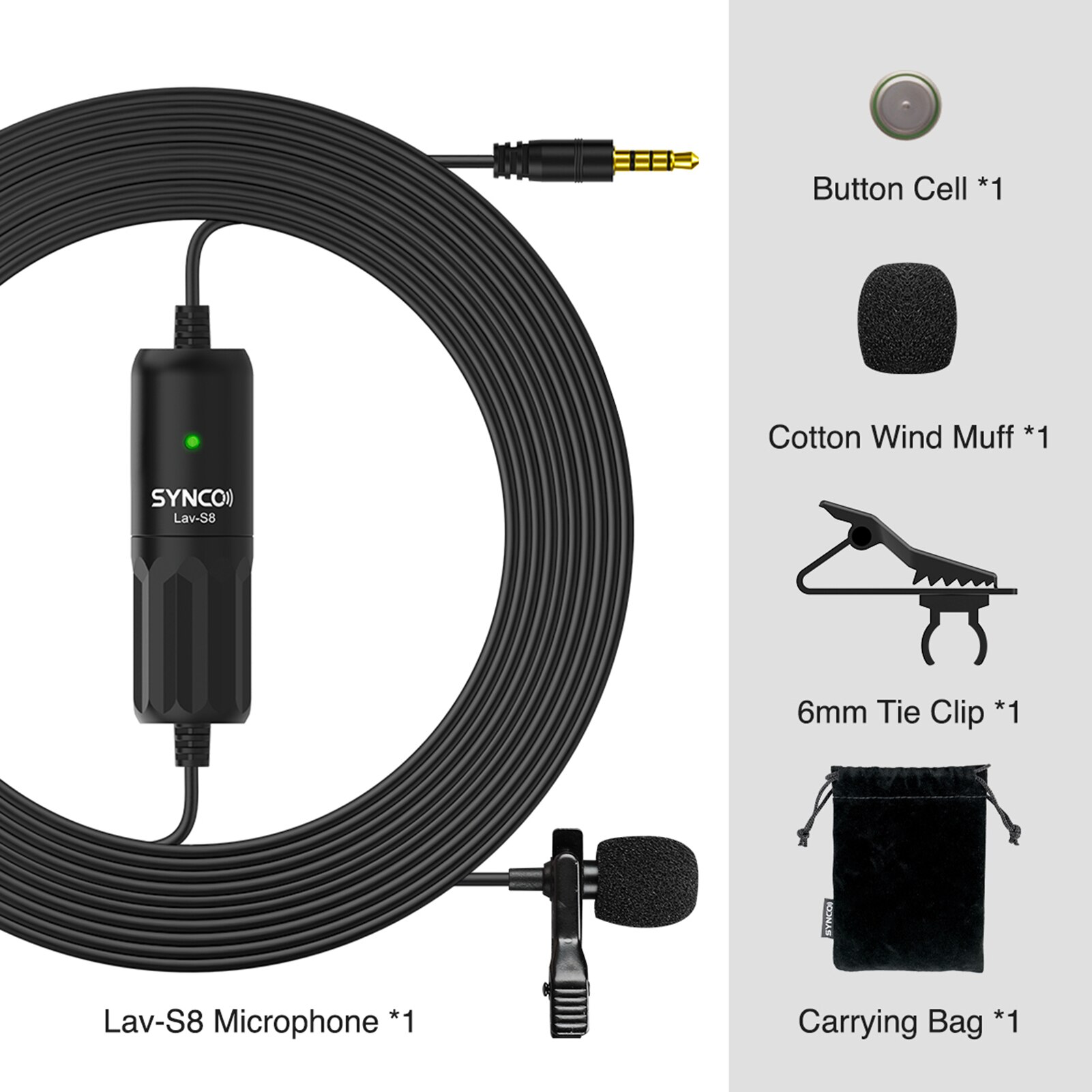 SYNCO LAV-S8 Lapel Microphone 3.5mm TRRS/TRS Wired Audio Lavalier Condensador Microfone Mic VS BOYA BY-M1 Top