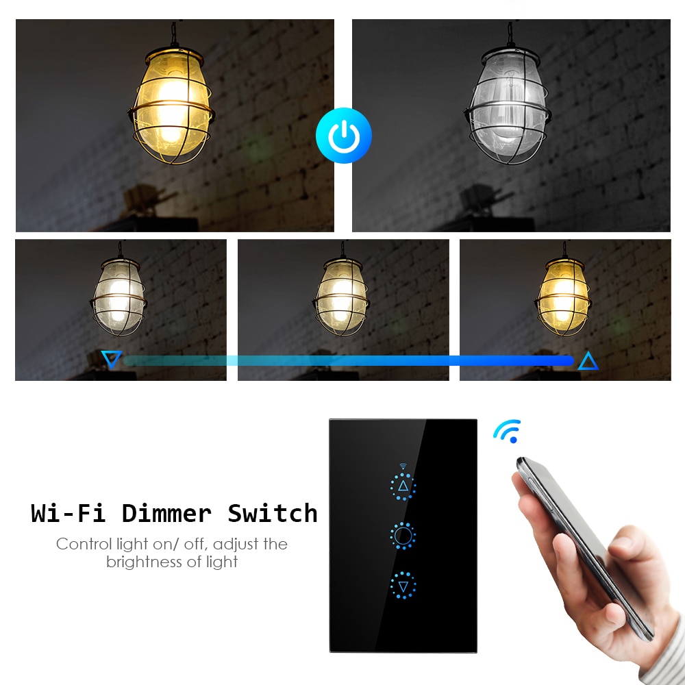 Smart lysafbryder lysdæmper 3- vejs væg wifi-lampe ledet lys berøringsafbryder app stemmestyringskontakt lys arbejde med alexa google hjem
